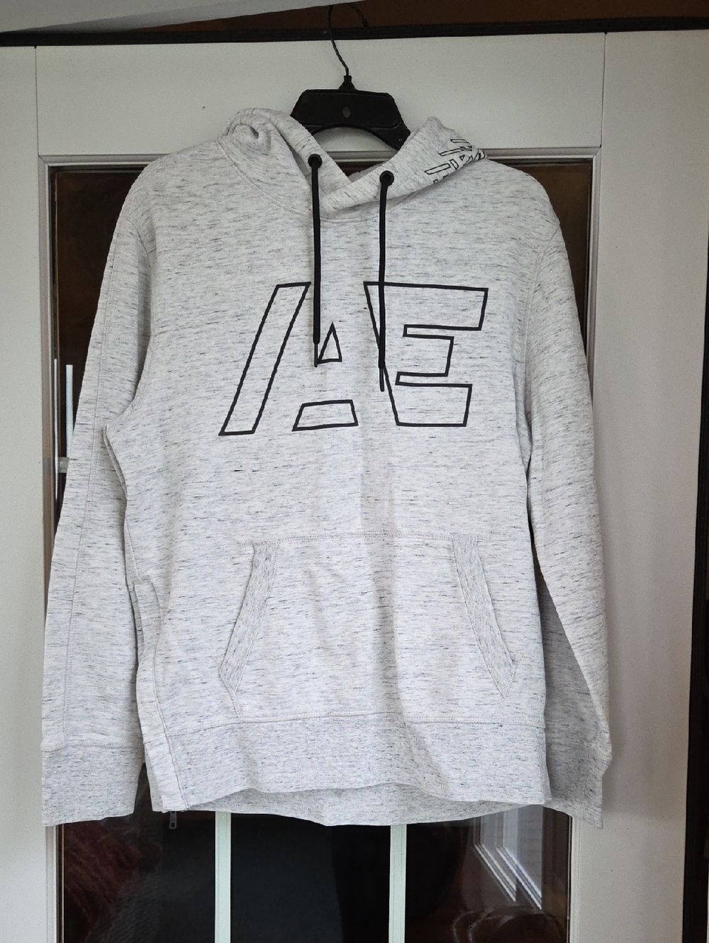 American Eagle Outfitters Men's Light Heather Gray AE Logo Hoodie Sz M